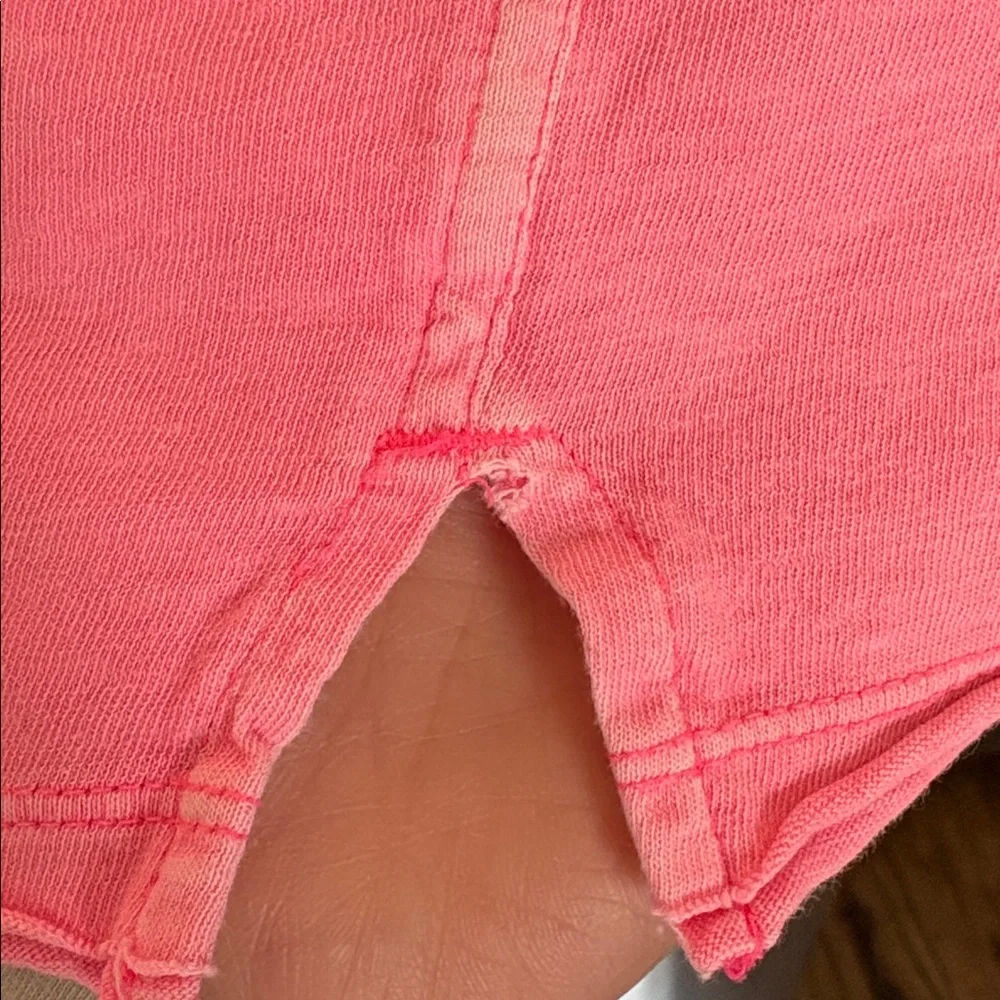 Aerie Bright Neon Pink Smiley Face Graphic Short Sleeve Oversized Tee - Picture 8 of 10